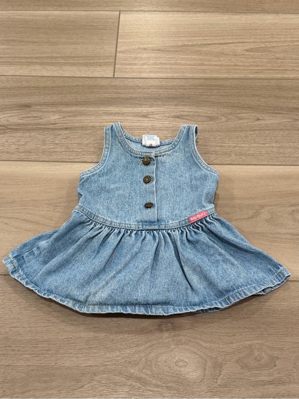Vintage Baby OshKosh B’Gosh Denim Dress Top Sleeveless 12 Months USA Made Y2K